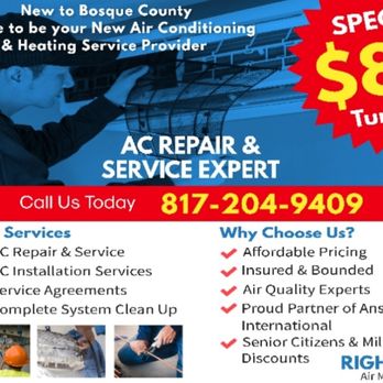 Righteous Air Mechanical - New pricing for all our Bosque County family - Heating & Air Conditioning/HVAC Near Me Righteous Air Mechanical - New pricing for all our Bosque County family - Heating & Air Conditioning/HVAC Near Me