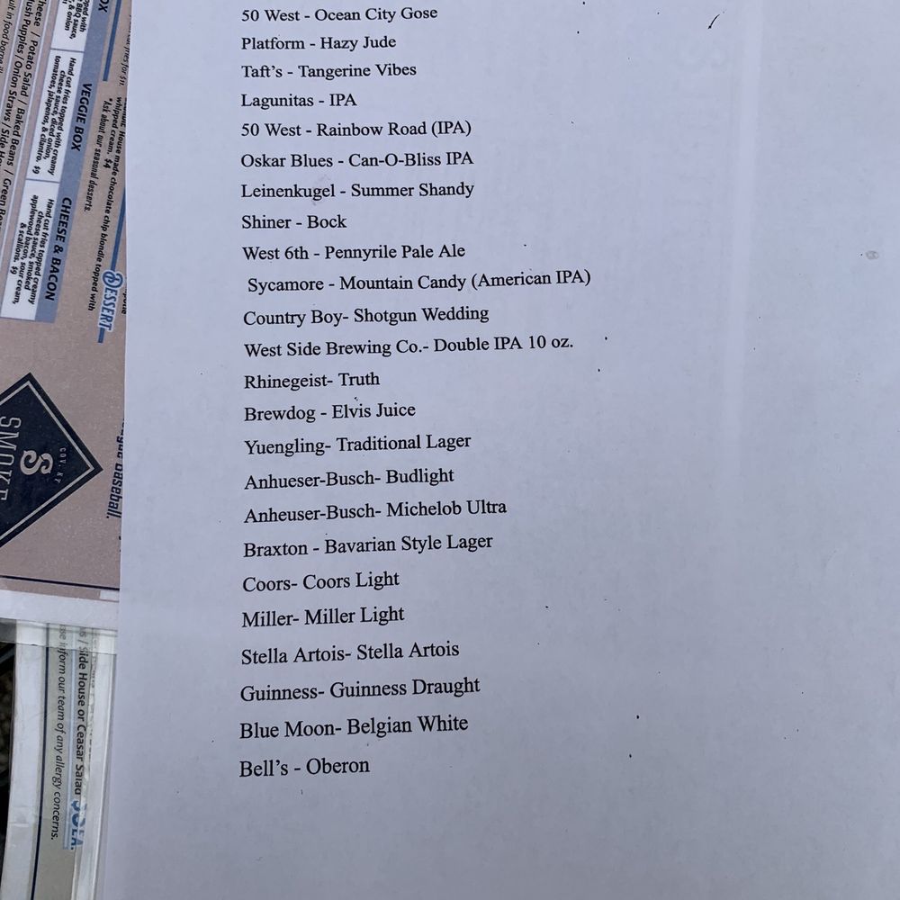 Smoke Justis - Draft beer menu 6/23/21 - Bars Near Me - Covington, Kentucky