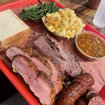 Terry Black's Barbecue - Turkey, Brisket, sausage, Mac n cheese, green beans and beans - Barbeque Near Me - Austin, Texas Terry Black's Barbecue - Turkey, Brisket, sausage, Mac n cheese, green beans and beans - Barbeque Near Me - Austin, Texas
