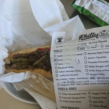 From Philly - Ordered the chicken Philly (as you can see on my order slip) but they gave me steak. 2. Chicken Philly Hot Sandwich - Cheesesteaks Near Me - Costa Mesa, California From Philly - Ordered the chicken Philly (as you can see on my order slip) but they gave me steak. 2. Chicken Philly Hot Sandwich - Cheesesteaks Near Me - Costa Mesa, California