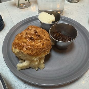 Puritan & Company - Butter Biscuit with butter and jam - New American Near Me - Cambridge, Massachusetts