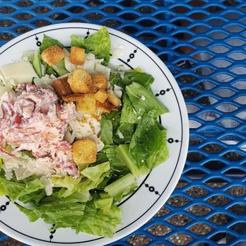 Seafood Sam's - Ceasar salad with lobster salad. To. Die. For. - Seafood Near Me - Sandwich, Massachusetts Seafood Sam's - Ceasar salad with lobster salad. To. Die. For. - Seafood Near Me - Sandwich, Massachusetts