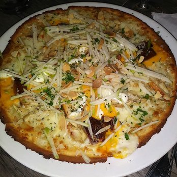Gary Rack’s Farmhouse Kitchen - Chicken apple cauliflower flatbread. - Bars Near Me - Delray Beach, Florida Gary Rack’s Farmhouse Kitchen - Chicken apple cauliflower flatbread. - Bars Near Me - Delray Beach, Florida