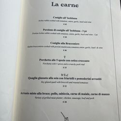 Ristorante Bracconiere - Menu