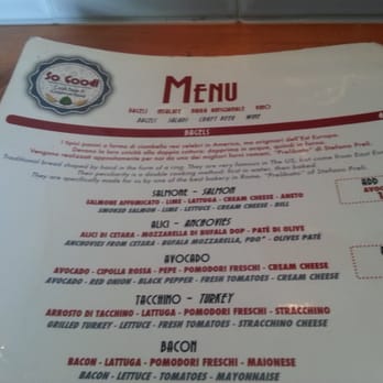 So Good - Bagel menu - Bagels Near Me - Rome, RM
