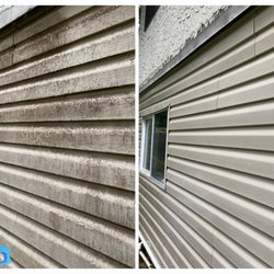 Moss Bros Exterior Cleaning - Vinyl Siding Soft Wash - Before Vs. After
