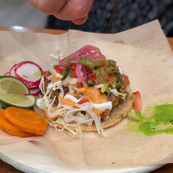 Rico Rico Taco - Fish taco with the works - Tacos Near Me - Oakland, California Rico Rico Taco - Fish taco with the works - Tacos Near Me - Oakland, California