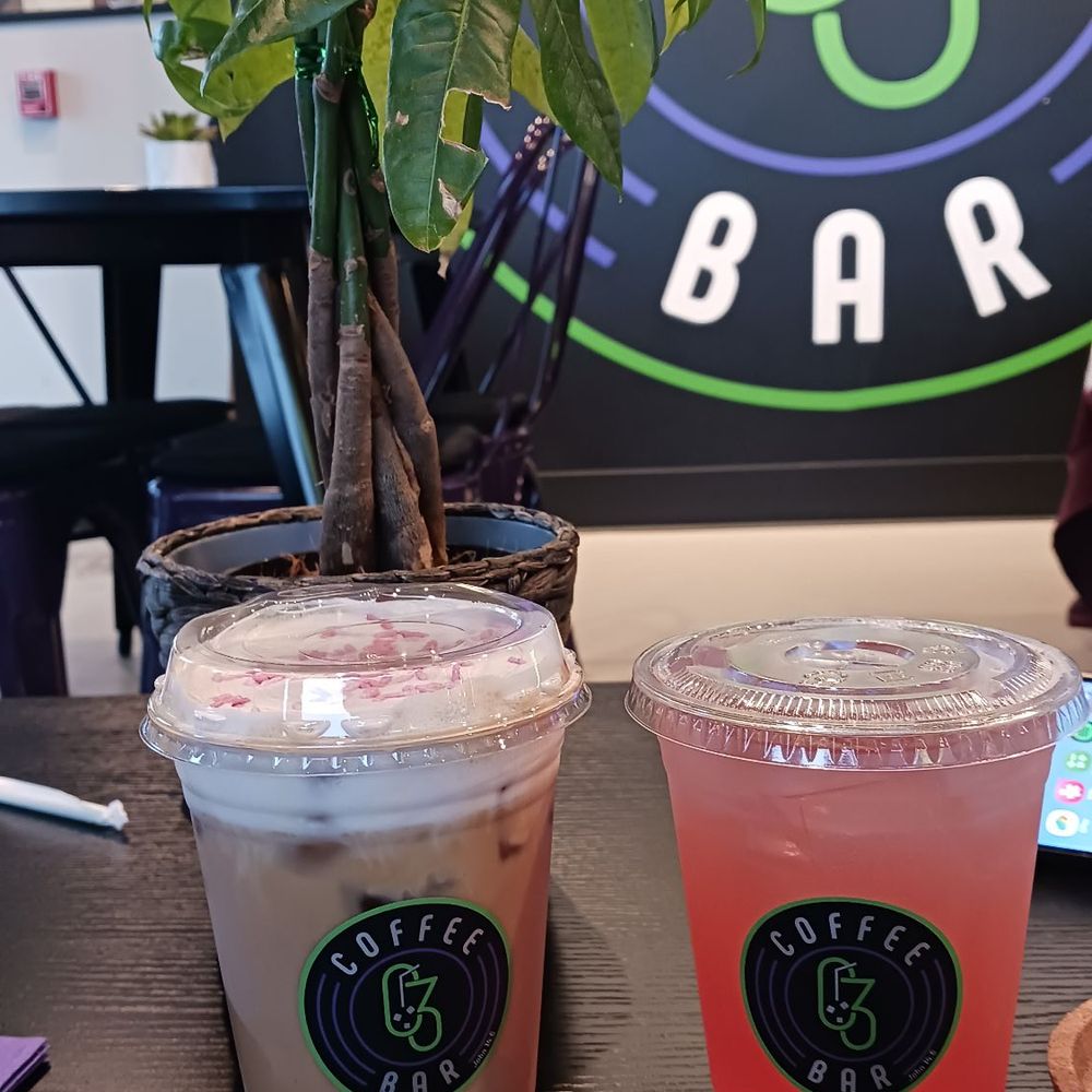 C3 Coffee Bar - Driving me Coconuts latte and Cosmos sparkling lemonade - Coffee & Tea Near Me - Skokie, Illinois