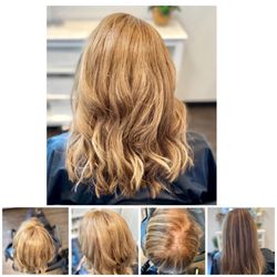 Creative Hair Extensions & Wigs - Added volume with a human hair topper, colored her hair and topper for perfect color match