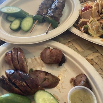 Nok’s Kitchen - Sausage and ribeyes skewers - Laotian Near Me - Westminster, California