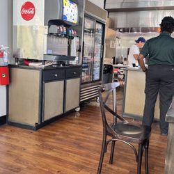 Little Village Grill - Simple but nice interior dining and kitchen