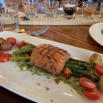 Glacier BrewHouse - Alaska Alder Grilled Salmon - American Near Me - Anchorage, Alaska Glacier BrewHouse - Alaska Alder Grilled Salmon - American Near Me - Anchorage, Alaska