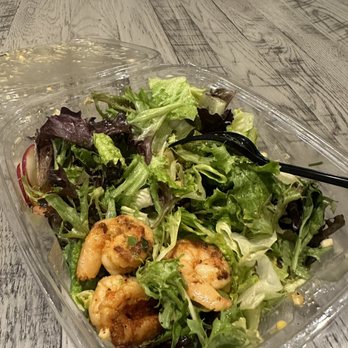 Fish Taco - Cold rubbery shrimp, grassy salad - Tacos Near Me - Tysons, Virginia