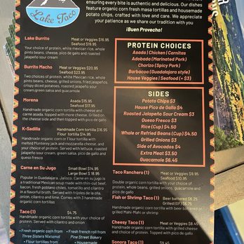 Lake Taco - Menu - Mexican Near Me - Hood River, Oregon