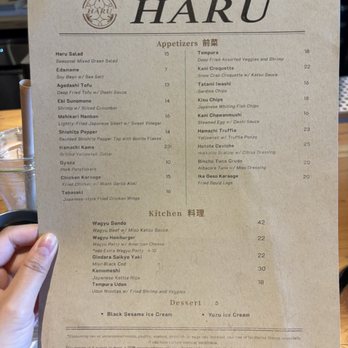 Haru - Menu - Japanese Near Me - Los Altos, California