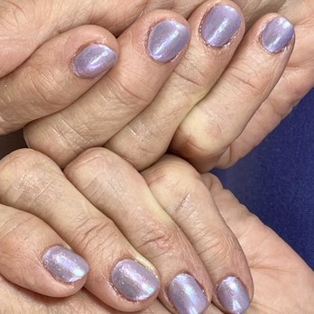 CDA Nail Studio - Shimmery lavender short nails - Nail Technicians Near Me CDA Nail Studio - Shimmery lavender short nails - Nail Technicians Near Me