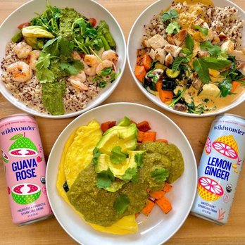 Humbowl - Seasonable Bowl, Thai Curry Bowl, and Avocado scramble with wild wonder drinks. - Gluten-Free Near Me - Berkeley, California