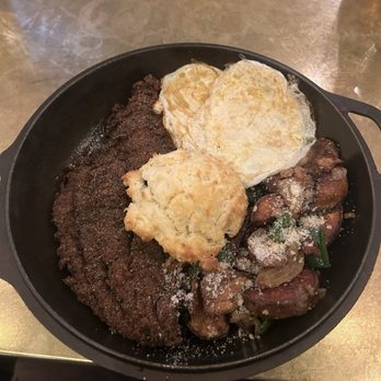 Boomtown Biscuits & Whiskey - Grubsteak w/catfish... yummy - Soul Food Near Me - Union, Kentucky