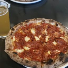 Hot Honey Pizza and Sam Adams NA beer (IPA style)