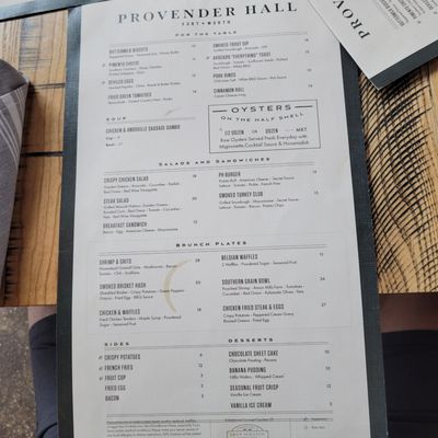 Menu photo 8 Provender Hall Fort Worth, TX