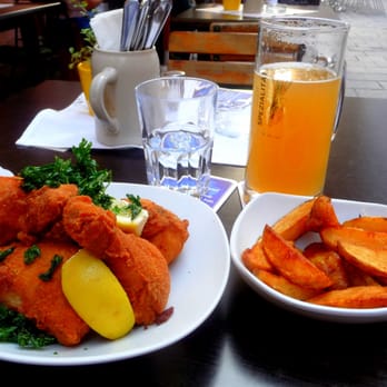 Die Herzl - Backhendl (fried chicken), potato wedges, and Zwickl beer! - Austrian Near Me - Graz, 6