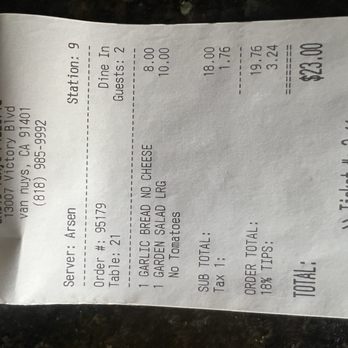 Uncle Tony's - Overpriced food - Italian Near Me - Valley Glen, California