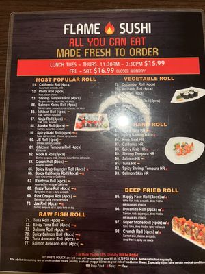 Menu photo 3 Flame Sushi Japanese Grill All You Can Eat Jacksonville, FL