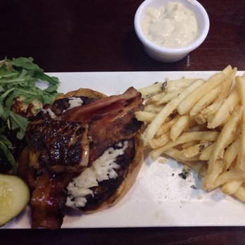 Two Stones Pub - Hudson Valley Fioe Gras Burger with Truffle Fries - Gastropubs Near Me - Newark, Delaware