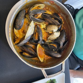 La Buena Vida - Mariscato - clams, muscles, shrimp and scallops in a tomato based garlic sauce - Spanish Near Me - Moriches, New York La Buena Vida - Mariscato - clams, muscles, shrimp and scallops in a tomato based garlic sauce - Spanish Near Me - Moriches, New York