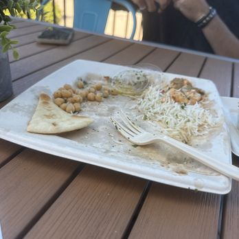 Luna Grill Moorpark - chicken plate after it's been eaten lol - Mediterranean Near Me - Moorpark, California