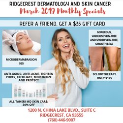 Skin and Cancer Institute - Ridgecrest - March Monthly Specials!