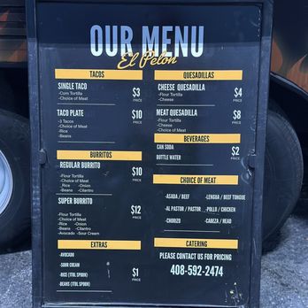Tacos El Pelon - Menu - Food Trucks Near Me - San Jose, California Tacos El Pelon - Menu - Food Trucks Near Me - San Jose, California