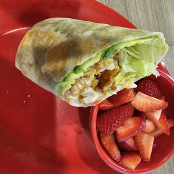 Johnny O's Cafe - Breaded chicken in a tortilla wrap, my diet, strawberries on the side....diet. Although their French fries are so unique and delicious. - Cafes Near Me - Rancho Cucamonga, California Johnny O's Cafe - Breaded chicken in a tortilla wrap, my diet, strawberries on the side....diet. Although their French fries are so unique and delicious. - Cafes Near Me - Rancho Cucamonga, California