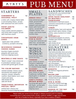 Menu photo 3 Monty's River Grille Milford, CT Menu photo 3 Monty's River Grille Milford, CT