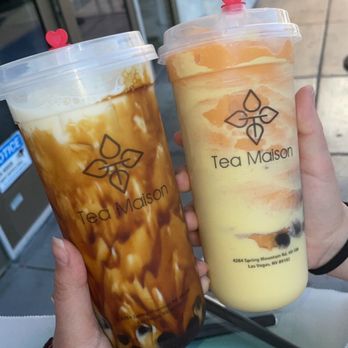 Tea Maison - Tiger boba milk and Brulee Thai Tea extra sweet with boba - Juice Bars & Smoothies Near Me - Las Vegas, Nevada