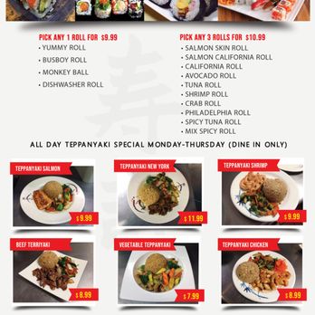 Young Sushi Rocks - Teppanyaki all day special Monday- Thursday & Sushi Happy Hour 5-7 Monday-Thursday - Sushi Bars Near Me - Amarillo, Texas Young Sushi Rocks - Teppanyaki all day special Monday- Thursday & Sushi Happy Hour 5-7 Monday-Thursday - Sushi Bars Near Me - Amarillo, Texas