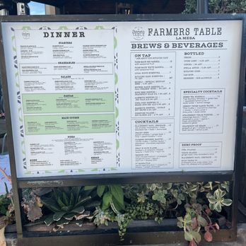 Farmer's Table - The whole menu - New American Near Me - La Mesa, California Farmer's Table - The whole menu - New American Near Me - La Mesa, California