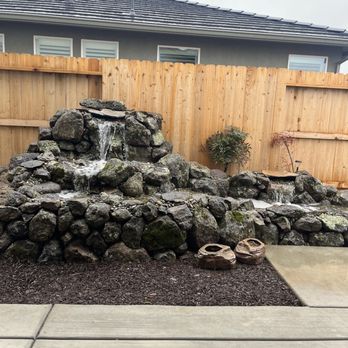 Duran Landscaping - Front view of waterfall before planting. - Landscaping Near Me - Loomis, California