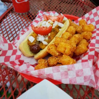 Frankie's Dawg House - Paradise dog. All beef hot dog, mango salsa, and tomatoes. - Hot Dogs Near Me - Baton Rouge, Louisiana Frankie's Dawg House - Paradise dog. All beef hot dog, mango salsa, and tomatoes. - Hot Dogs Near Me - Baton Rouge, Louisiana