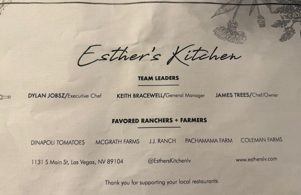 Menu photo 1 Esther's Kitchen Las Vegas, NV Menu photo 1 Esther's Kitchen Las Vegas, NV