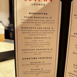 Uptown Lounge - Cocktail menu