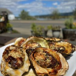 River View Dining - The best bbq oysters I've ever had.