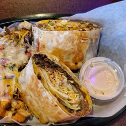 The Blvd Lounge & Grill - Beef wrap and loaded fries