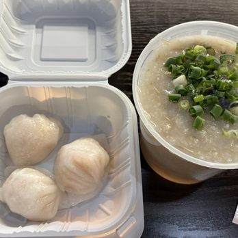 Dimsum Village - Shrimp dumpling + pork & century egg porridge - Dim Sum Near Me - Honolulu, Hawaii