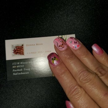 Nova Nails & Spa - Love love my butterfly pink nails by Donna #lovemynails - Nail Salons Near Me - Carson City, Nevada