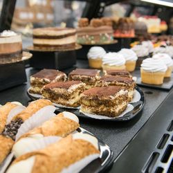 Stop & Shop - Canolis and other baked goods on display.