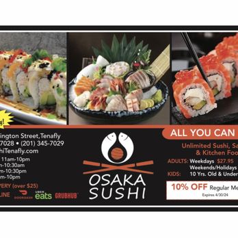 Osaka Sushi - Cupon - Sushi Bars Near Me - Tenafly, New Jersey Osaka Sushi - Cupon - Sushi Bars Near Me - Tenafly, New Jersey