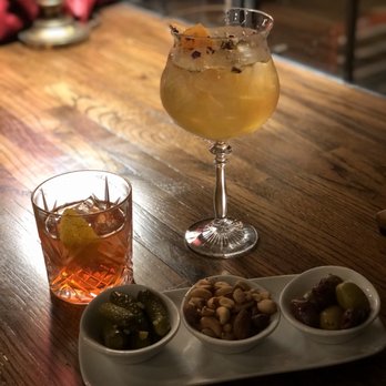 Antidote - Drinks and snacks - Negroni, gin and tonic, and snack tray. - Cocktail Bars Near Me - Asheville, North Carolina