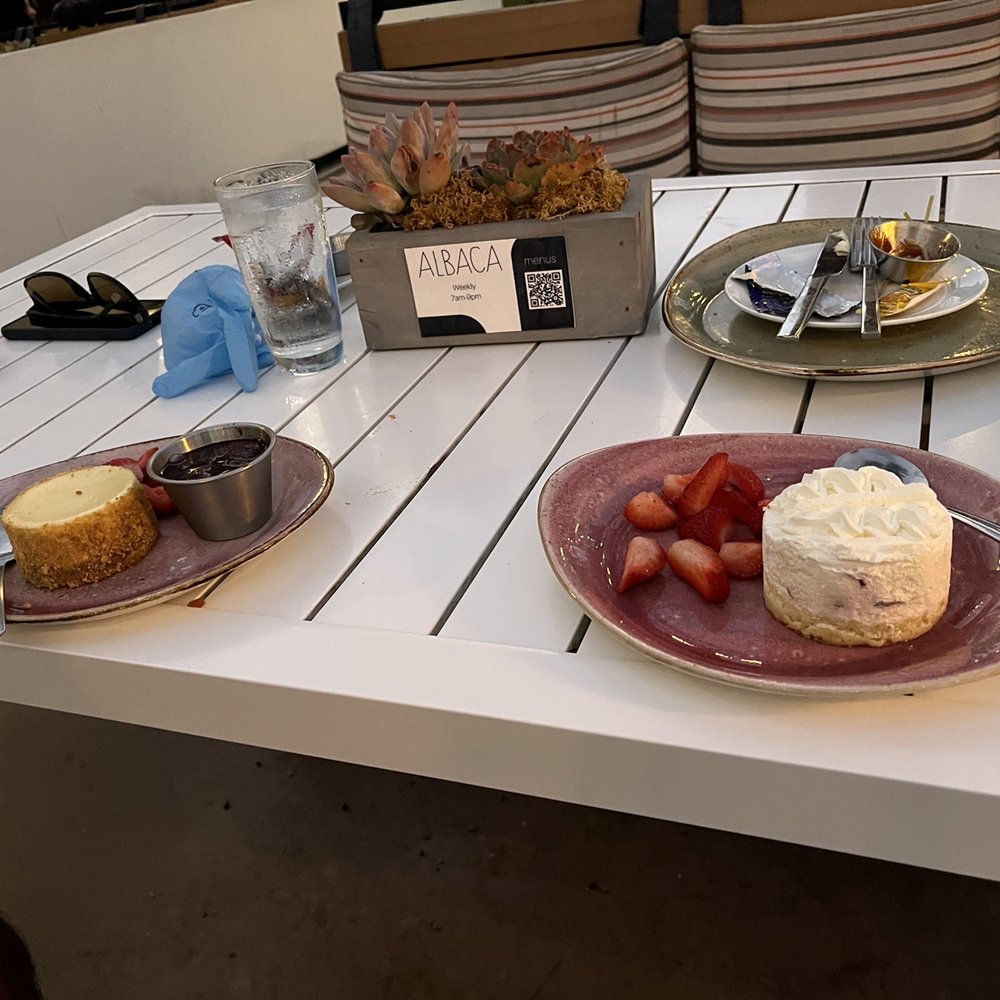 ALBACA - Cheesecake on the left and tres leche cake on the right - New American Near Me - Coronado, California