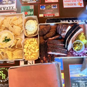 El Tejas Twist - Queso & chips, mac, potato salad, turkey, pork ribs, brisket and Texas twinkies - Tex-Mex Near Me - Forney, Texas El Tejas Twist - Queso & chips, mac, potato salad, turkey, pork ribs, brisket and Texas twinkies - Tex-Mex Near Me - Forney, Texas
